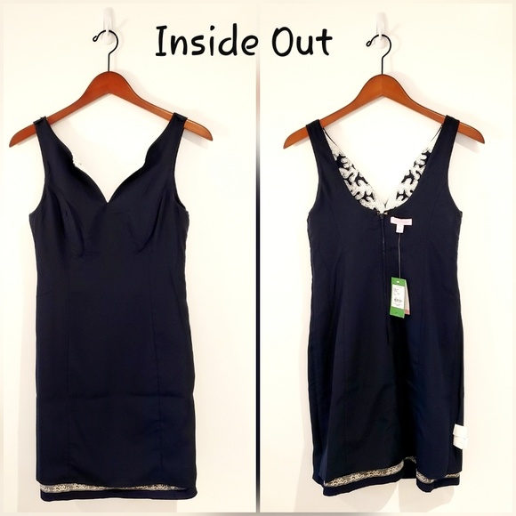 Lilly Pulitzer Gabby Shift Dress in True Navy NWT - Picture 5 of 8